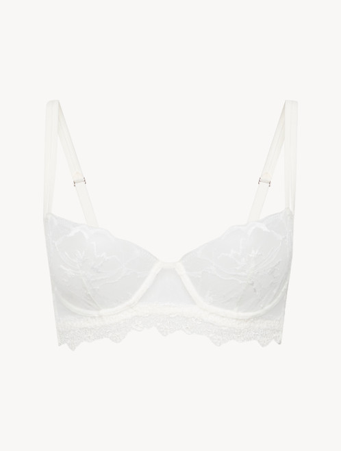 Leavers Lace Underwired Balconette Bra in Off-White | La Perla