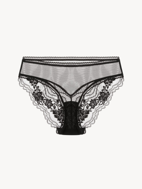 Medium brief in black Leavers lace_3