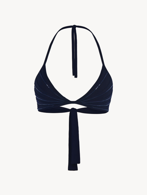 Navy blue lycra triangle bikini top_3