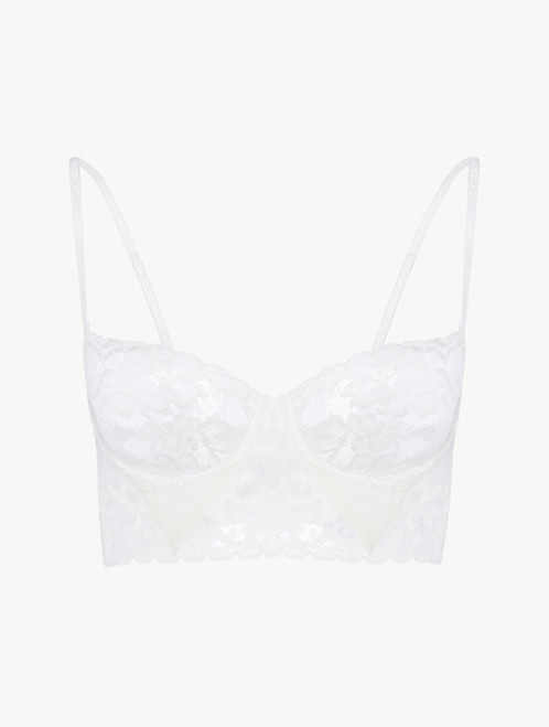 Crop top in white Leavers lace_2