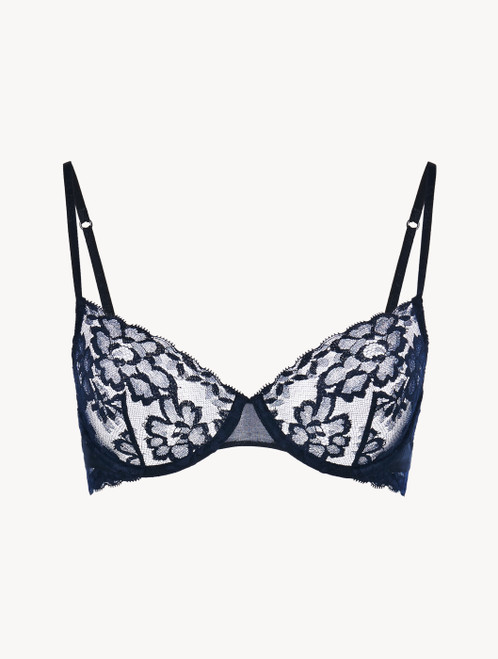 Underwired bra in blue Leavers lace_3