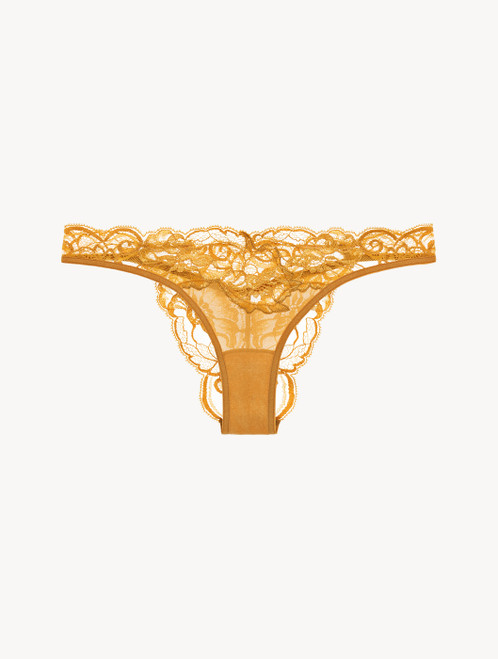 Brazilian briefs in yellow tulle and Leavers lace_4