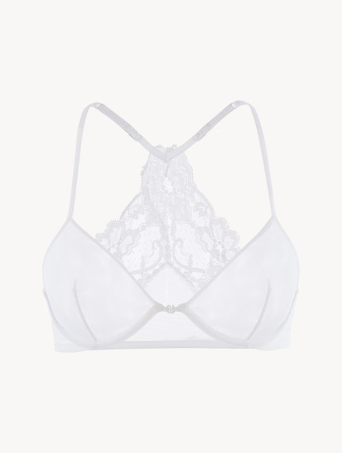 White sheer Triangle Bra_1