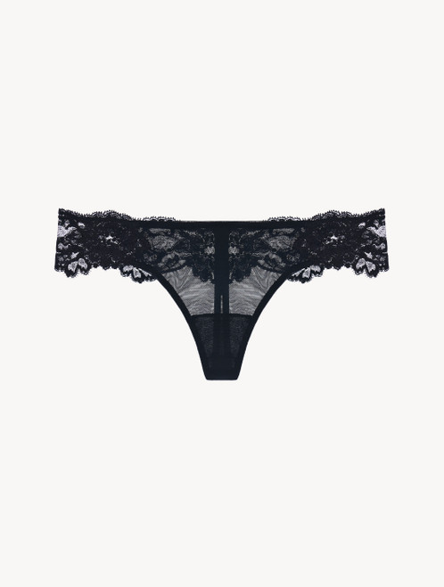 Black foral Lace Thong_0