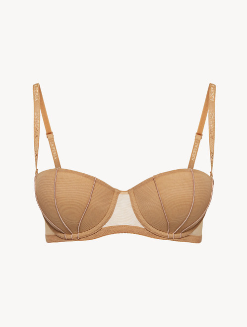 Balconette Bra in beige stretch tulle_3