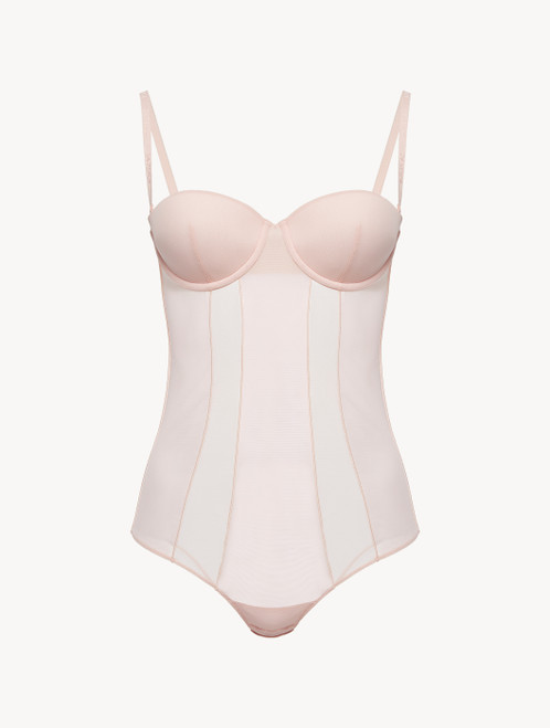 Underwired Bodysuit in pink stretch tulle_2