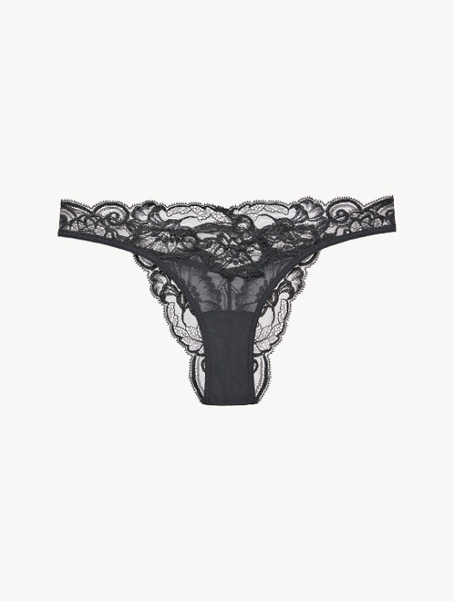 Brazilian briefs in grey tulle and Leavers lace_3