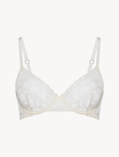Underwired Bra in off-white floral lace_0