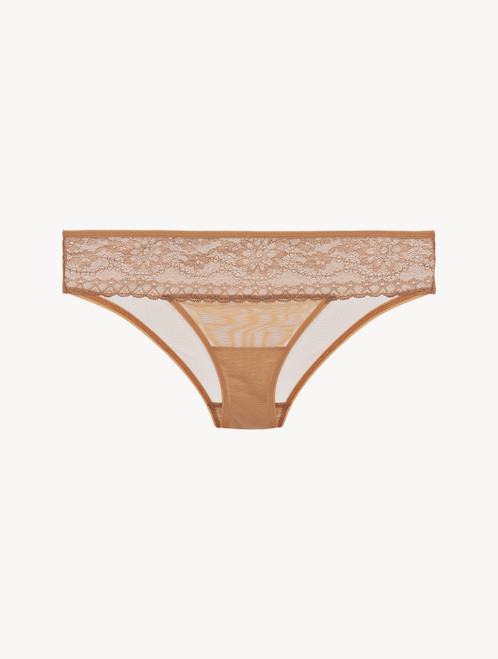 Medium Brief in beige floral lace_0