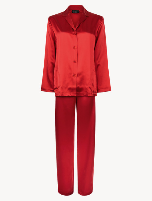 Carmine silk pajama set_3