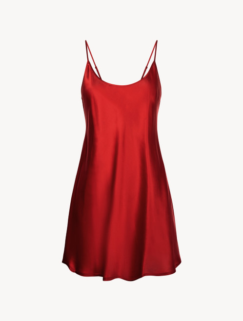 Carmine silk short slip_1