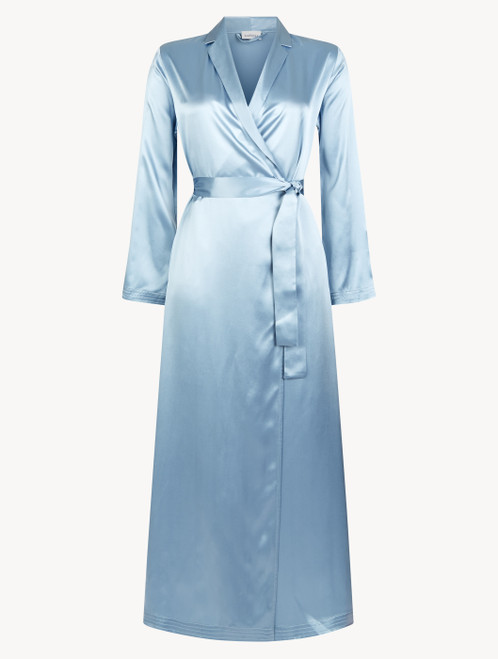 Periwinkle silk long robe_2