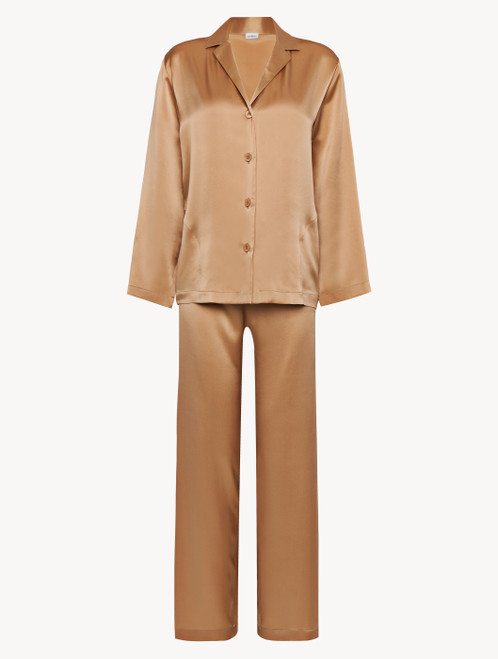 Caramel silk pajama set_2