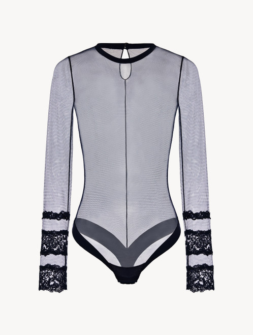 Blue long-sleeved bodysuit_0