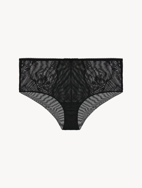 Luxury Stretch Cotton High-Waisted Panties in Black