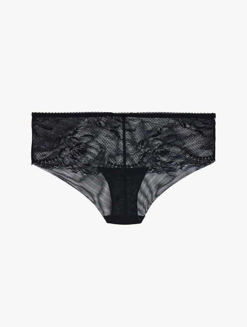 Black lace boyshort brief_4