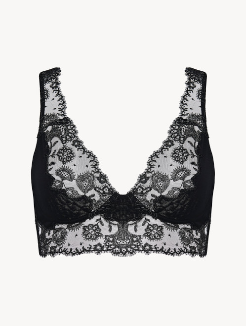 Black embroidered tulle bralette_4