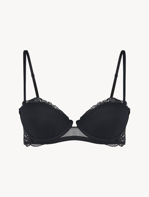 Black silk-satin bandeau bra_3