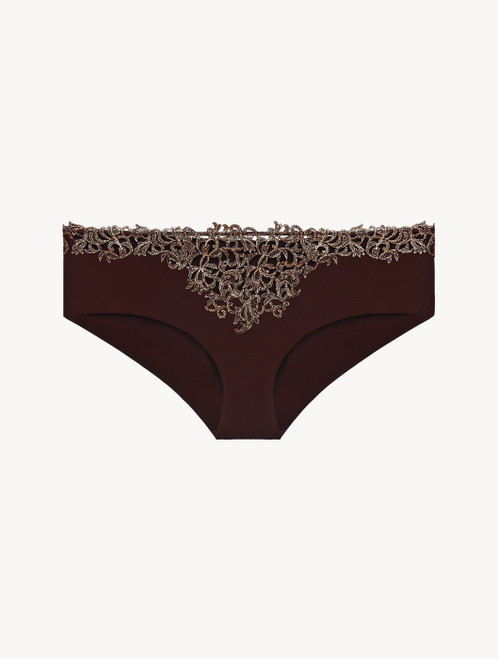 Brown hipster briefs with metallic macramé_1