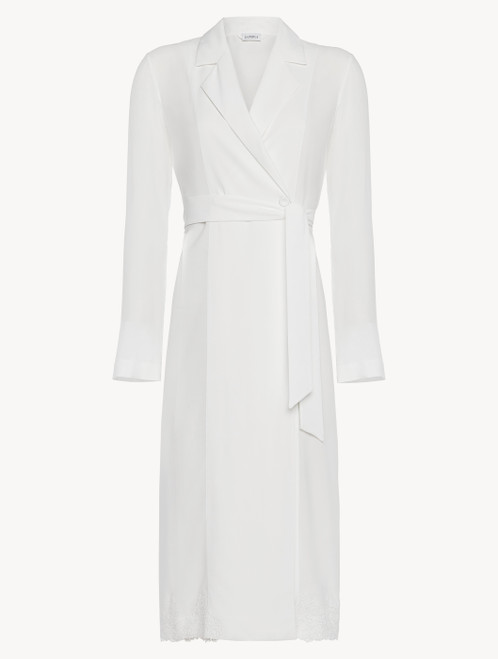 Off-white viscose short robe with tulle_3