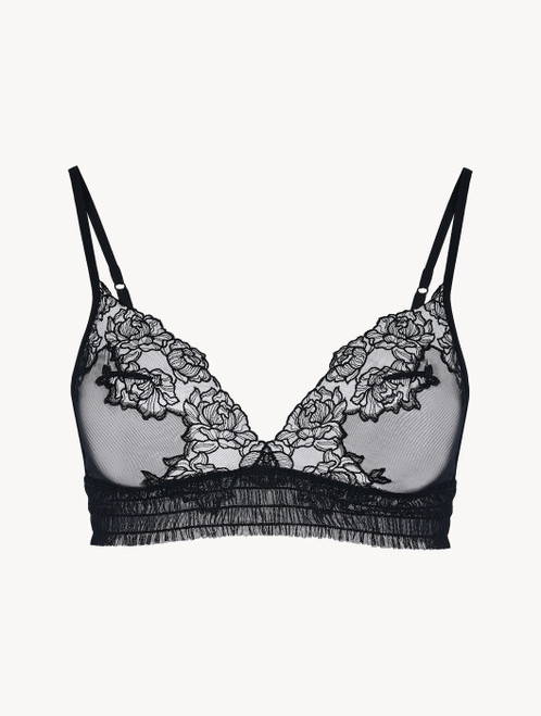 Black strech-tulle triangle bra_3