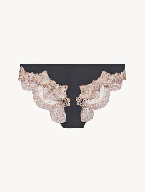 Dark grey and pink embroidered tulle medium brief_3