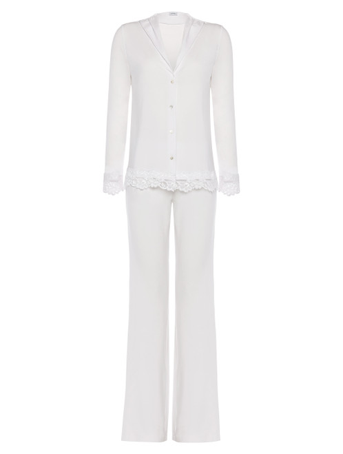 White modal stretch long pyjamas_1