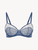 Cornflower blue Leavers lace underwired bra_0