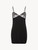 Slip Dress in black modal jersey with embroidered tulle_0