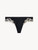Black silk satin thong with frastaglio_0
