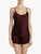 Bordeaux silk pajama shorts_1