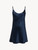 Slip Dress in navy blue silk_0