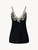 Black silk satin camisole with frastaglio_0