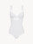 Underwired Bodysuit in white Lycra with Leavers lace_0
