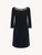 Nightgown in black stretch modal jersey with Leavers lace_0