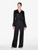 Black silk pajama set with Leavers lace_1