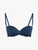 Bandeau Bra in blue Lycra with embroidered tulle_0