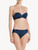 Bandeau Bra in blue Lycra with embroidered tulle_1