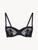 Balconette Bra in black Lycra with Leavers lace_0