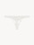 Thong in off-white Lycra with Leavers lace_0