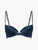 Push-up Bra in blue silk satin with Leavers lace_0