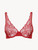Underwired bra in garnet Lycra with Leavers lace_0