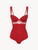 Bodysuit in garnet Lycra with Leavers lace_0