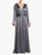 Grey silk long robe with lurex frastaglio_1
