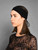 Headband in black Italian Jacquard lace_2