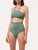 Unpadded bikini top in khaki green_1