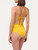 High-waisted bikini brief in yellow with logo_2
