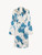 Silk short robe with dusty blue florals_0