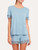 Short pajamas in light blue rayon with lace_1