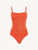 Orange swimsuit with metallic embroidery_0